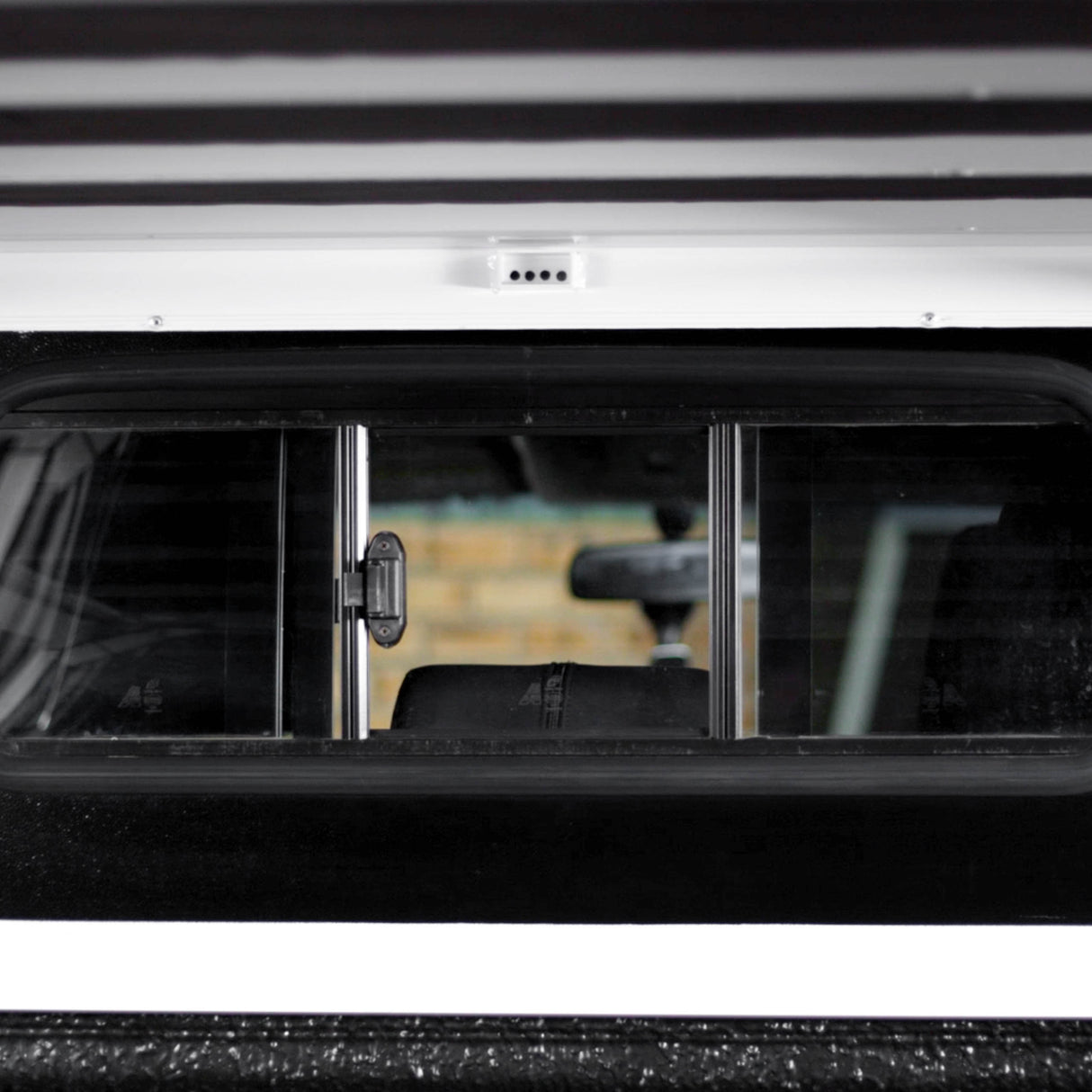 Toyota Hilux 2015-Current Double Cab Canopy with Black Frame & Smooth Dark Grey Panels