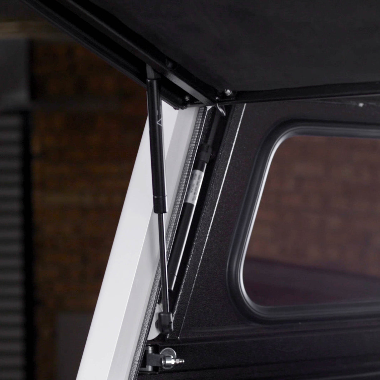 Toyota Hilux 2015-Current Double Cab Canopy with Black Frame & Smooth Dark Grey Panels