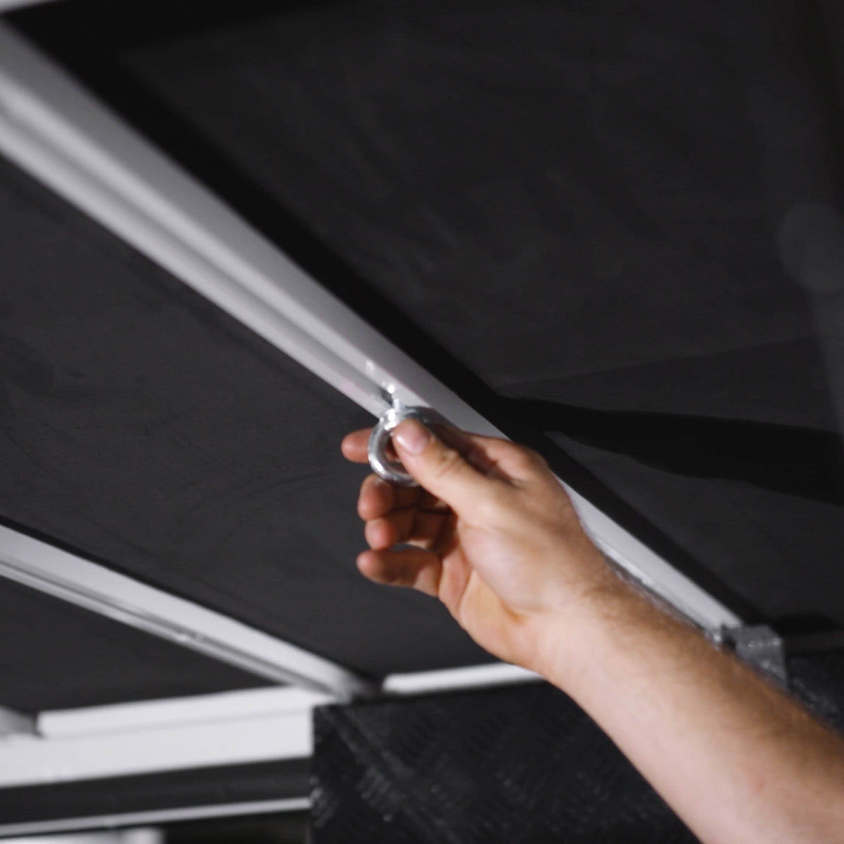 Toyota Hilux 2015-Current Double Cab Canopy with Black Frame & Smooth Dark Grey Panels