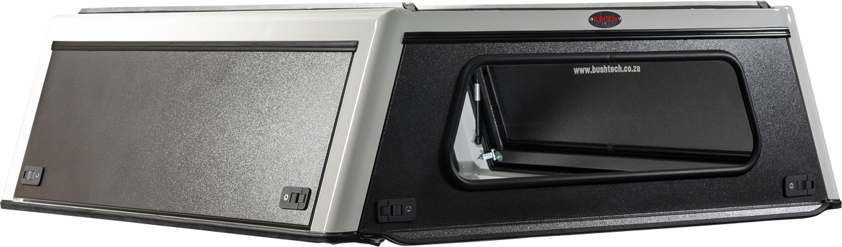 Ford Ranger T6 2012-2022 Double Cab Canopy with White Frame Smooth Dark Grey Panels