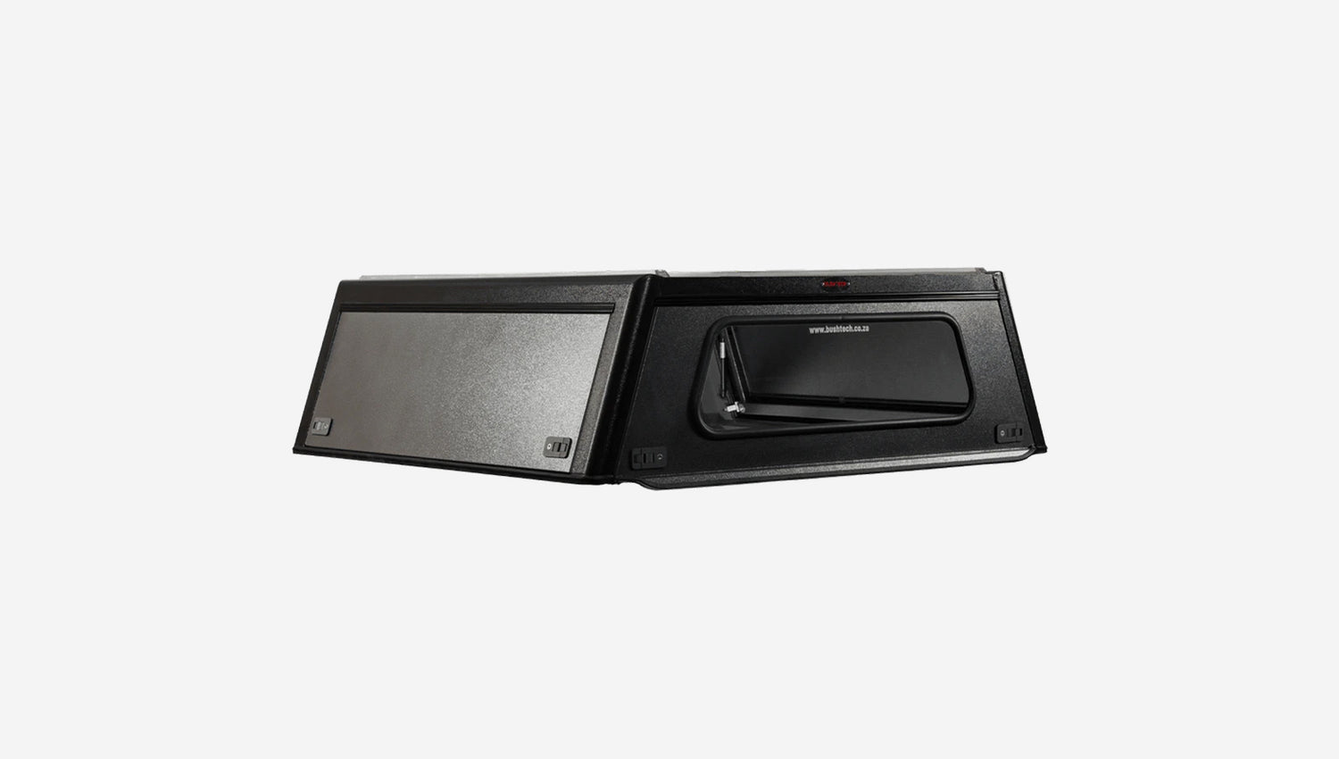 Toyota Hilux 2015-Current Double Cab Canopy with Black Frame & Smooth Dark Grey Panels